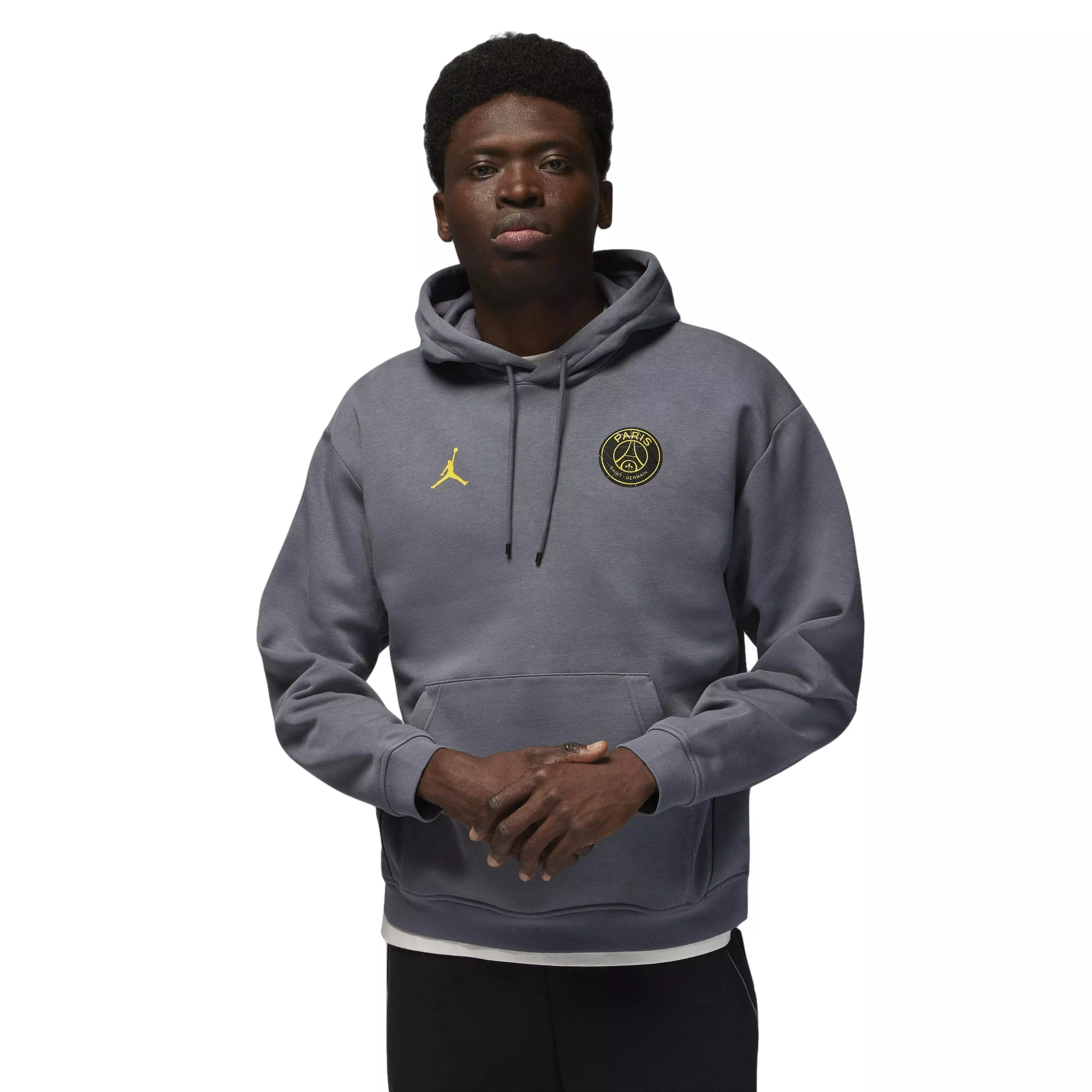 Jordan Men s PSG Fleece Pullover Hoodie Grey Hibbett City Gear